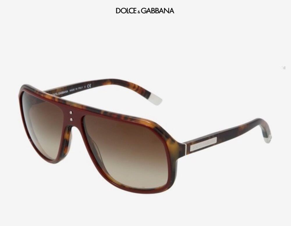 RARE DOLCE & GABBANA SUNGLASSES BROWN TORTOISE CHROME TIPS ITALY HIGH QUALITY